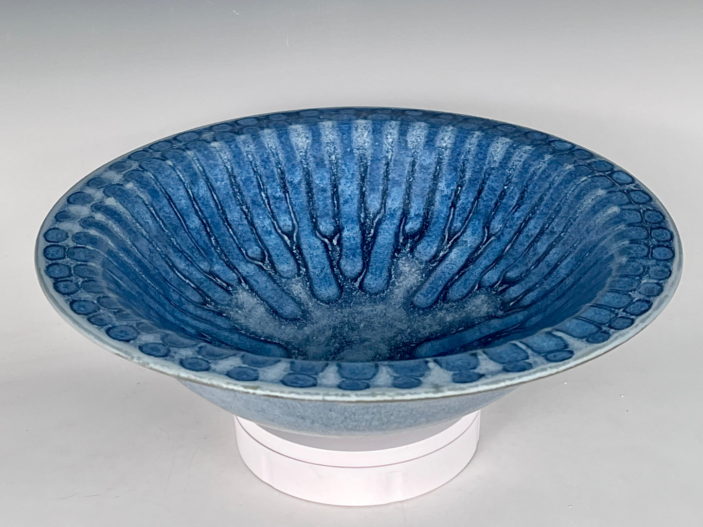 Deep blue rivulet bowl.