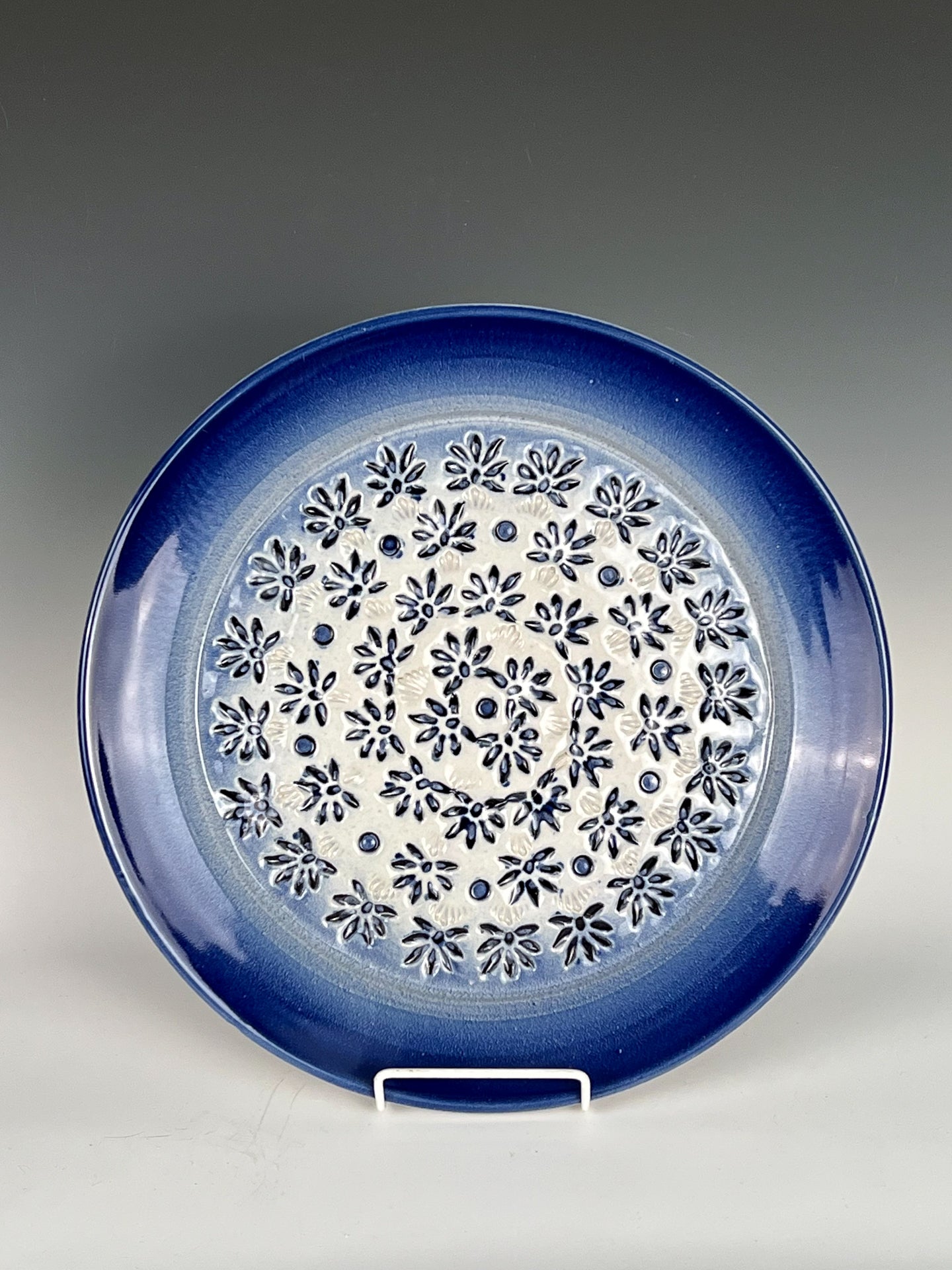 Blue Rim Platter: Glazed High Fired Porcelain