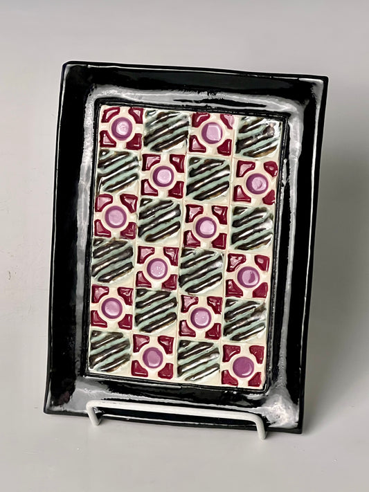 Brown on Blue checkered plate