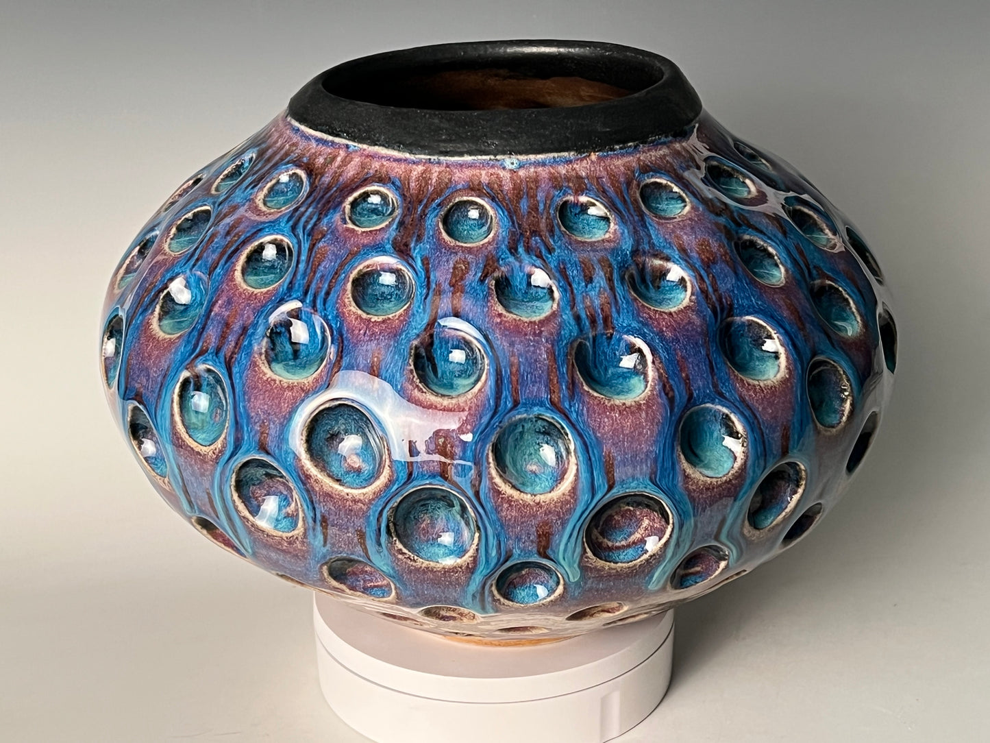 Blue Crater Moon Pot