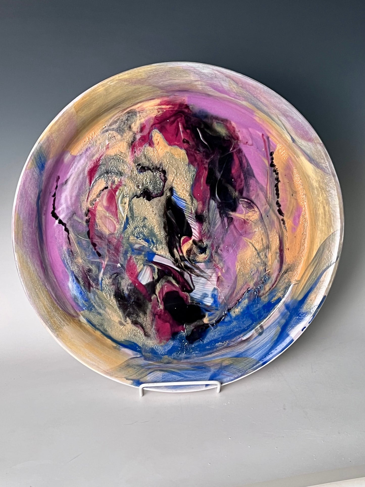 Poured Underglaze Plate III
