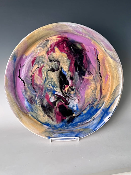 Poured Underglaze Plate III