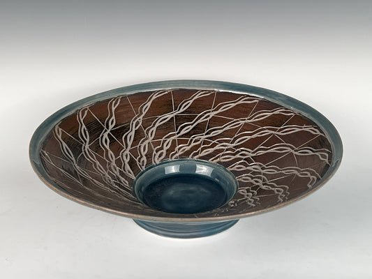 Spiral Bowl: Etched & glazed high fired porcelain / SOLD