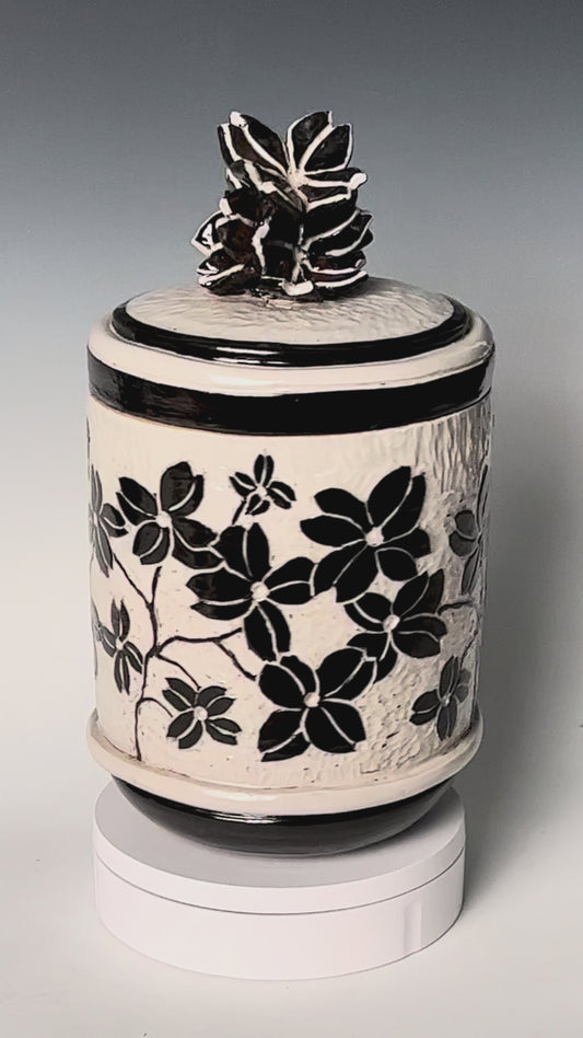 Sgraffito Flower Jar