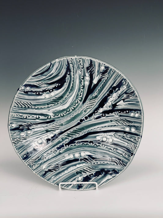 Blue Ocean Platter: Glazed high fired porcelain / SOLD